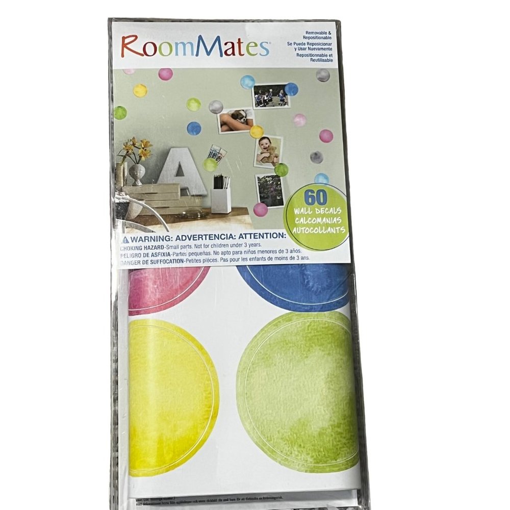 York RoomMates Watercolor Dots Peel and Stick Wall Decals (60. Dots)